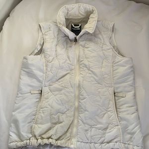 White north face winter vest